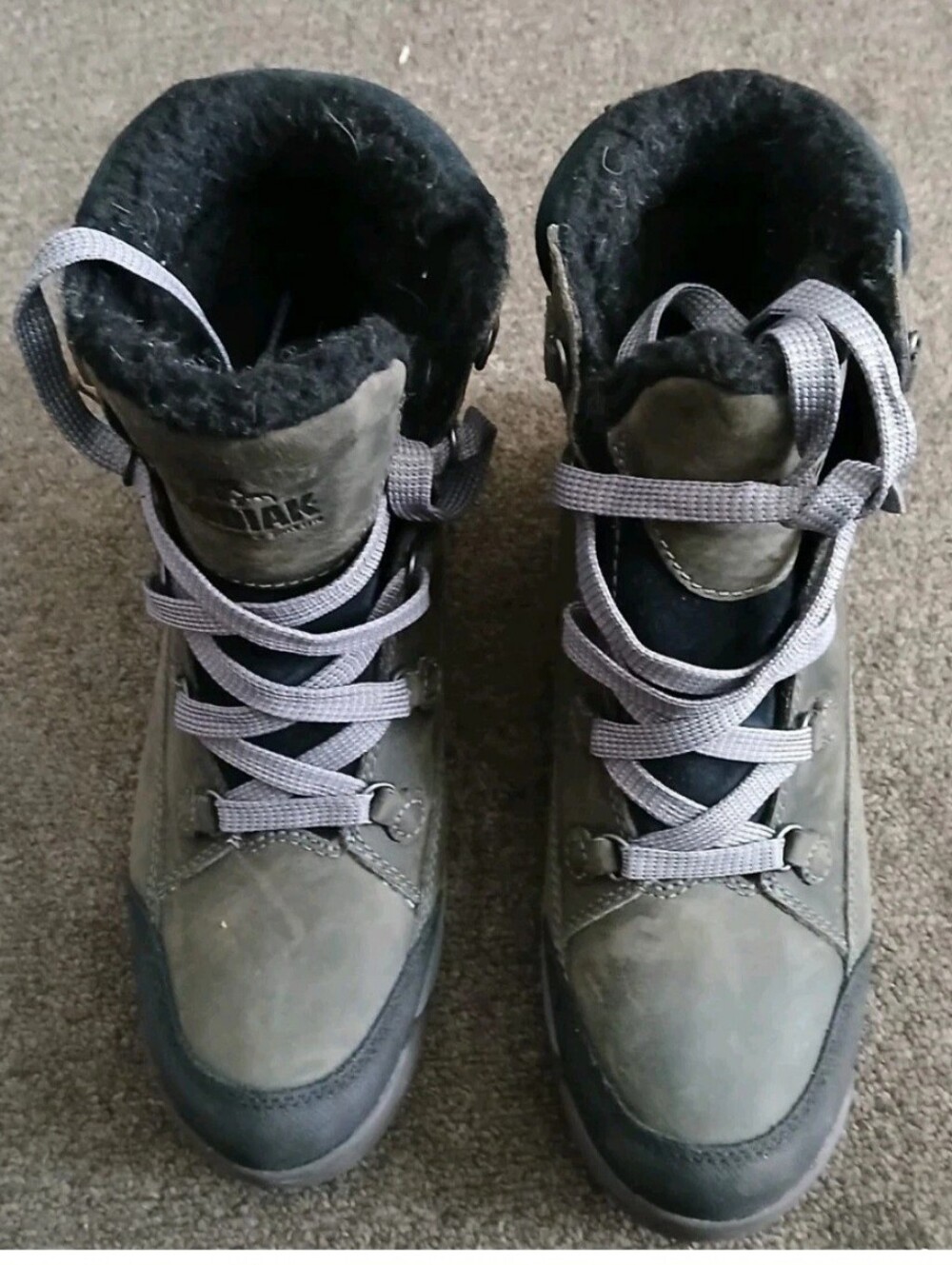 Kodiak Olive Gray Hiking Boots with Gray Laces Size 7.5